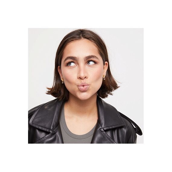 Золотые серьги женские с кристаллами Сваровски UNOde50 Ser Sin Complejos, изображение 4