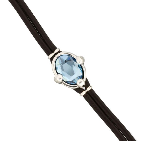 Кожаный браслет с серебром и кристаллом UNOde50 Ser Deslumbrante, изображение 3