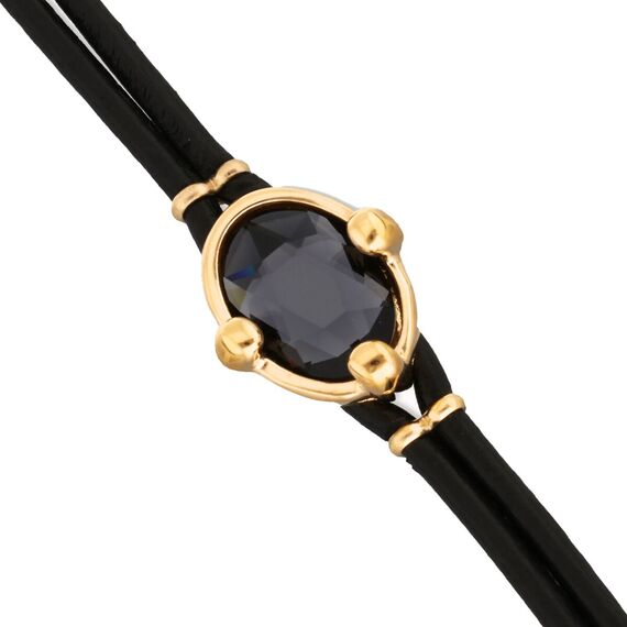 Кожаный браслет с золотом и кристаллом UNOde50 Ser Deslumbrante, изображение 3