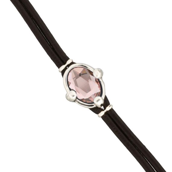 Кожаный браслет с серебром и кристаллом UNOde50 Ser Deslumbrante, изображение 3