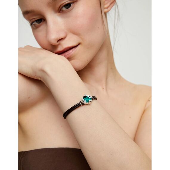 Кожаный браслет с серебром и кристаллом UNOde50 Ser Deslumbrante, изображение 5