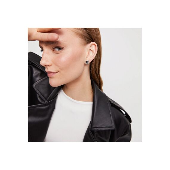 Серебряные серьги женские с кристаллами Сваровски UNOde50 Ser Magnetica, изображение 4