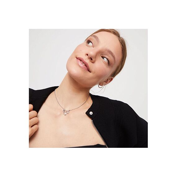 Женское ожерелье серебряное цепочка с подвесками и жемчугом UNOde50 Ser Unico, изображение 4