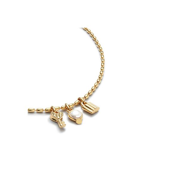 Женское ожерелье золотое цепочка с подвесками и жемчугом UNOde50 Ser Unico, изображение 3