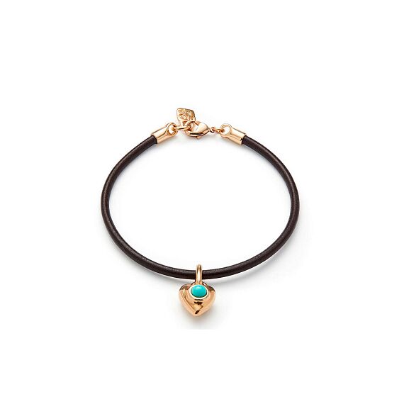 Кожаный браслет с подвеской и бирюзой UNOde50 Ser Unico