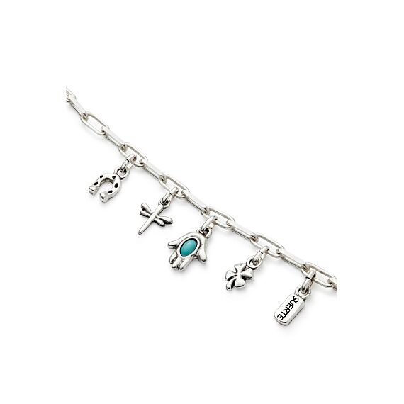 Серебряный браслет женский на руку c подвесками удачи UnoDe50 Ser Unico, Размер (мм): 155, изображение 3