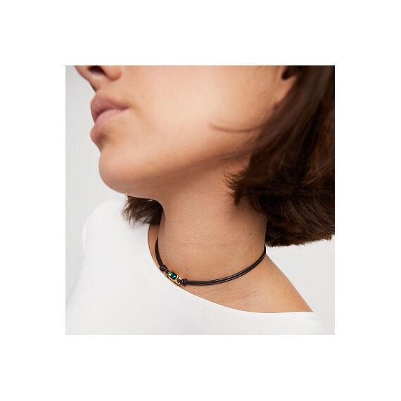 Золотое ожерелье женское с кристаллом Сваровски UNOde50 Ser Magnetica, изображение 5