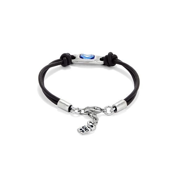 Серебряный браслет кожаный с кристаллом Сваровски UNOde50 Ser Magnetica, изображение 2