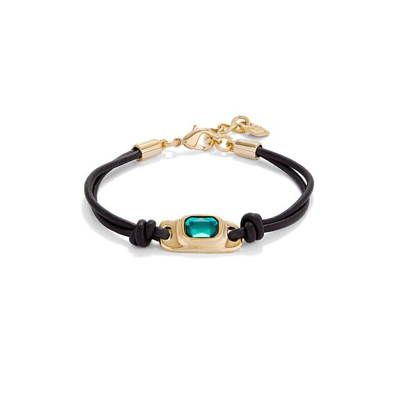 Золотой браслет кожаный с кристаллом Сваровски UNOde50 Ser Magnetica