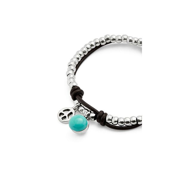 Серебряный браслет на коже с муранским стеклом UNOde50 Ser Fascinante, Размер (мм): 155, изображение 3