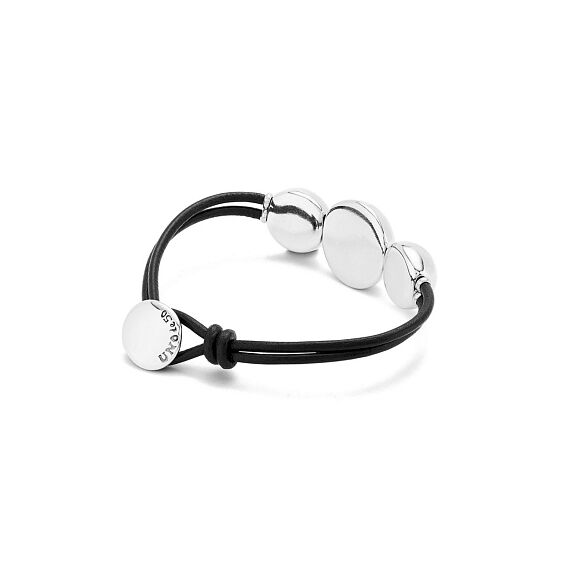 Серебряный браслет из бусин с натуральной кожей UNOde50 Ser Intrepida, Размер (мм): 165, изображение 2