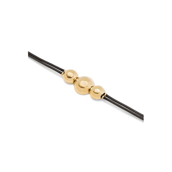 Золотой браслет из бусин с натуральной кожей UNOde50 Ser Intrepida, Размер (мм): 165, изображение 3