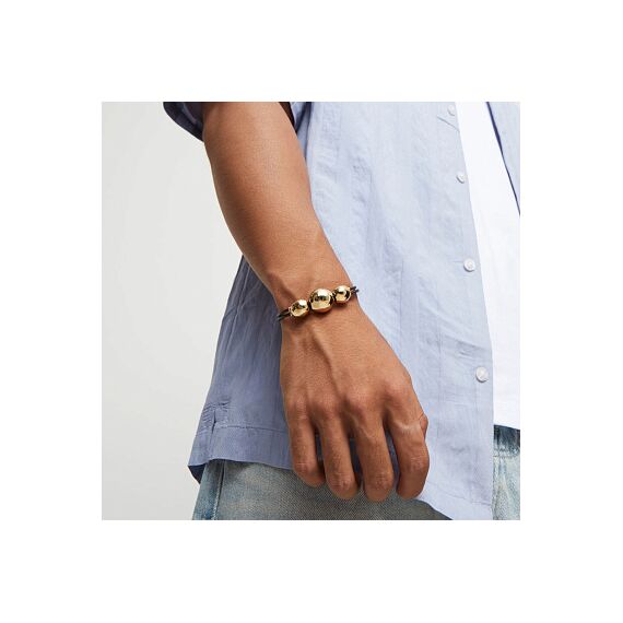 Золотой браслет из бусин с натуральной кожей UNOde50 Ser Intrepida, Размер (мм): 165, изображение 5