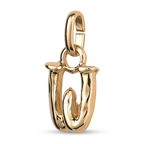 Золотая подвеска буква W малая UNOde50, изображение 2