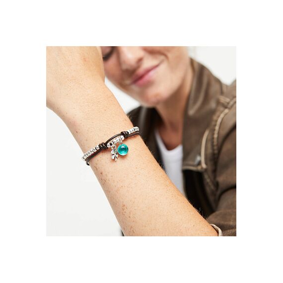 Серебряный браслет на коже с муранским стеклом UNOde50 Ser Fascinante, Размер (мм): 155, изображение 4