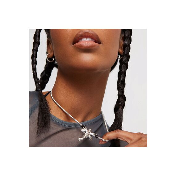 Серебряное ожерелье женское с натуральной кожей Стрекоза UNOde50 Ser Rebelde, изображение 5