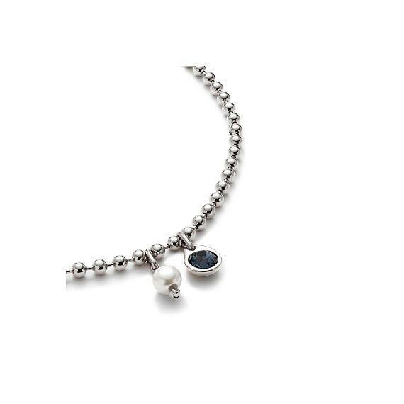 Женское ожерелье серебряное с кристаллом Сваровски и жемчугом UNOde50 Ser Unico, изображение 3