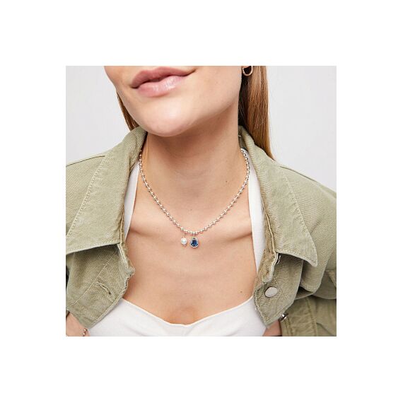 Женское ожерелье серебряное с кристаллом Сваровски и жемчугом UNOde50 Ser Unico, изображение 4