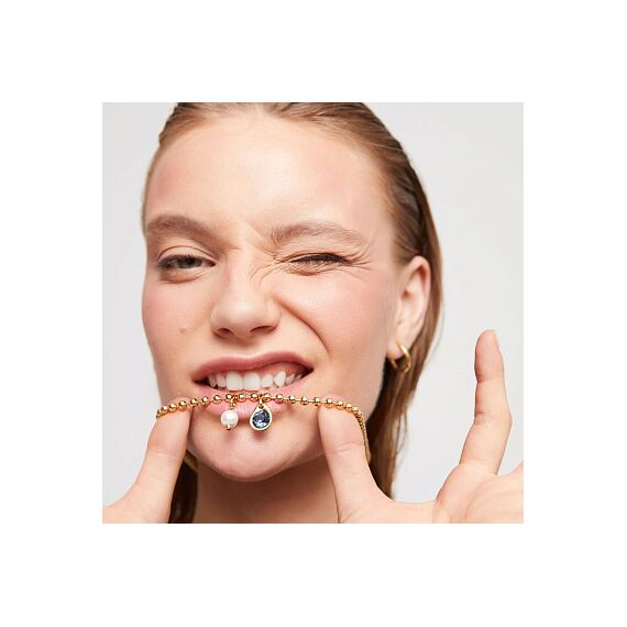 Женское ожерелье золотое с кристаллом Сваровски и жемчугом UNOde50 Ser Unico, изображение 4