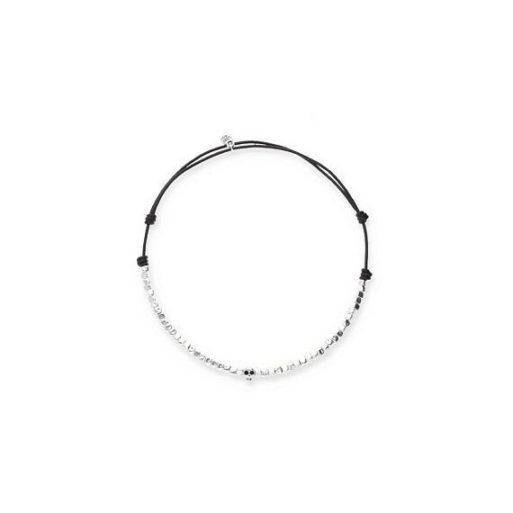 Кожаное ожерелье из бусин с серебром UNOde50 Ser Imparable