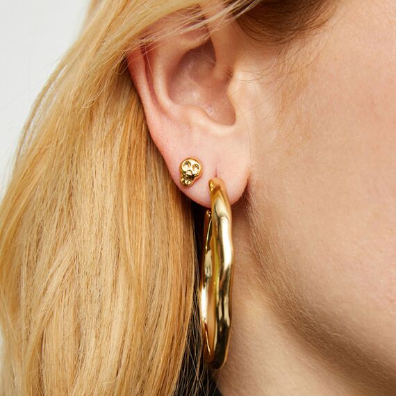 Золотая моносерьга Череп UNOde50 Ser Imparable, изображение 3