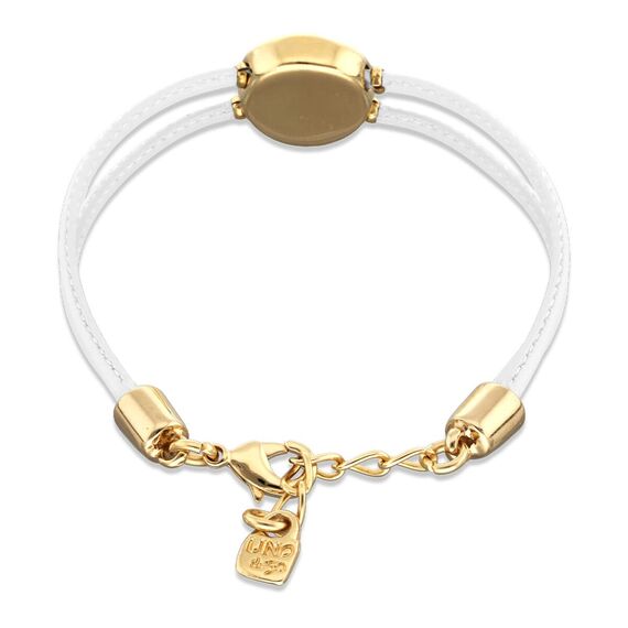 Кожаный браслет женский с золотом и цирконием UNOde50 Ser Intuitiva, изображение 2