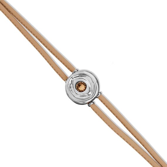 Кожаный браслет женский с серебром и цирконием UNOde50 Ser Intuitiva, изображение 3