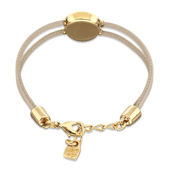 Кожаный браслет женский с золотом и цирконием UNOde50 Ser Intuitiva, изображение 2