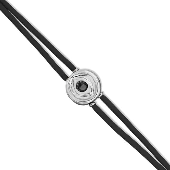 Кожаный браслет женский с серебром и кристаллом UNOde50 Ser Intuitiva, изображение 3