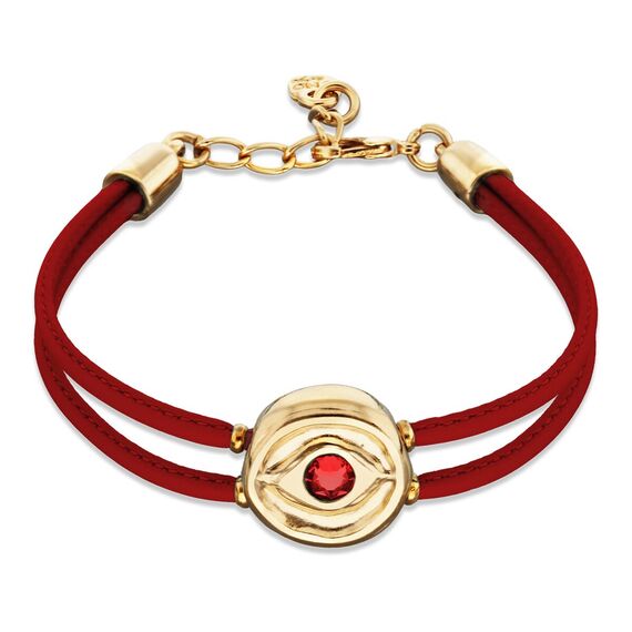 Кожаный браслет женский с золотом и цирконием UNOde50 Ser Intuitiva