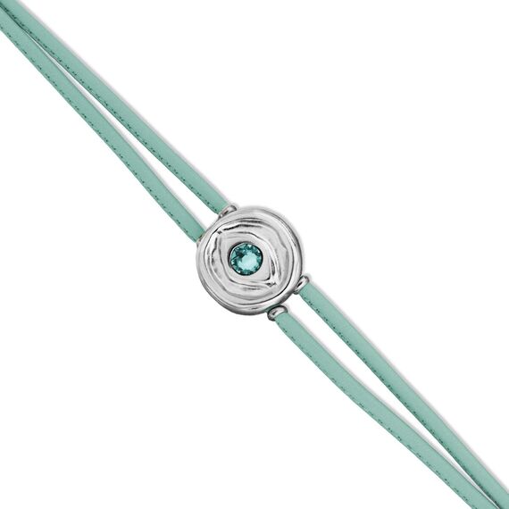 Кожаный браслет женский с серебром и цирконием UNOde50 Ser Intuitiva, изображение 3