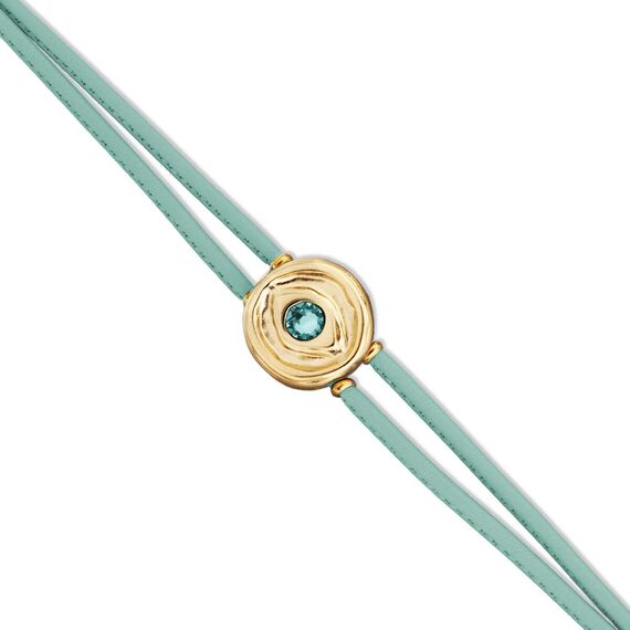 Кожаный браслет женский с золотом и цирконием UNOde50 Ser Intuitiva, изображение 3