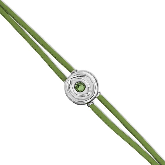 Кожаный браслет женский с серебром и цирконием UNOde50 Ser Intuitiva, изображение 3