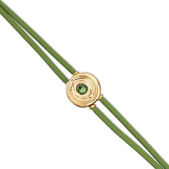 Кожаный браслет женский с золотом и цирконием UNOde50 Ser Intuitiva, изображение 3