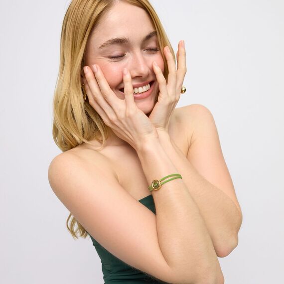 Кожаный браслет женский с золотом и цирконием UNOde50 Ser Intuitiva, изображение 4