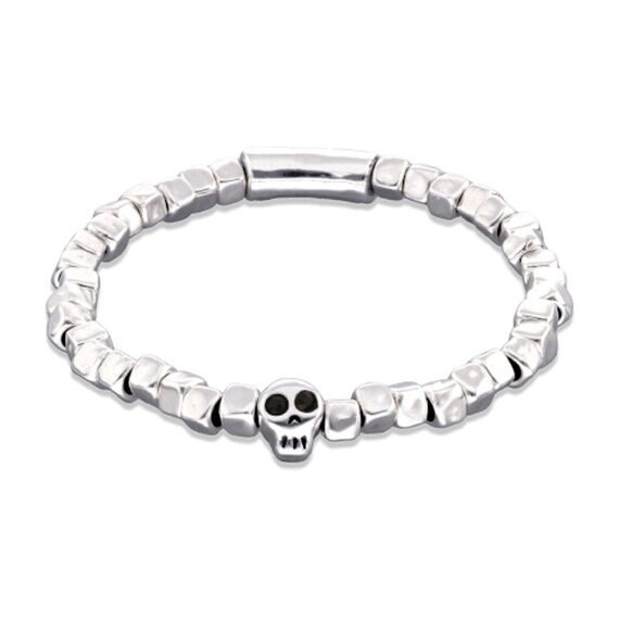 Серебряный браслет из бусин с цирконием Череп UNOde50 Ser imparable, Размер (мм): 180