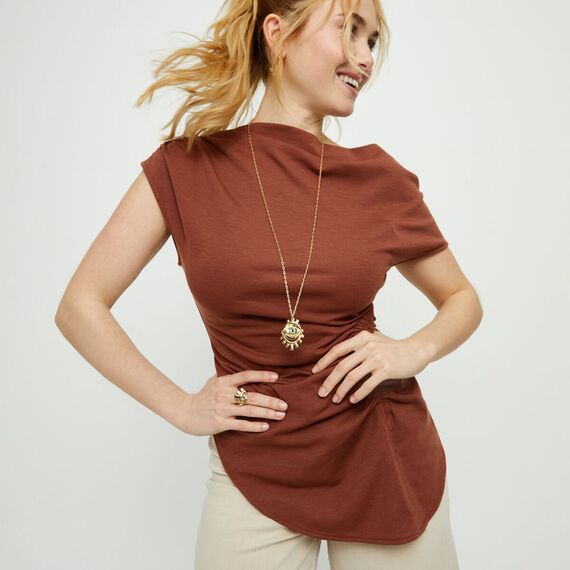 Золотое ожерелье женское с цирконием Глаз UNOde50 Ser Intuitiva, изображение 4