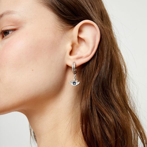 Серебряные серьги женские с цирконием Глаз UNOde50 Ser Intuitiva, изображение 3