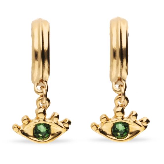 Золотые серьги женские с цирконием Глаз UNOde50 Ser Intuitiva, изображение 2