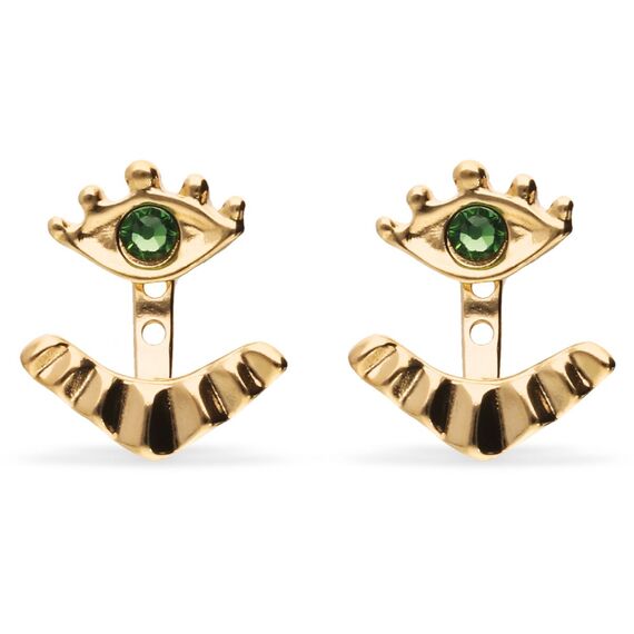 Золотые серьги женские с цирконием Глаз UNOde50 Ser Intuitiva, изображение 2