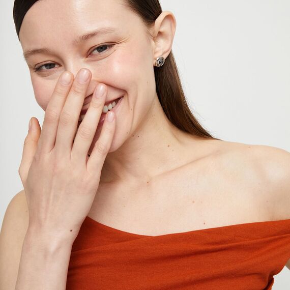 Серебряные серьги женские с цирконием Глаз UNOde50 Ser Intuitiva, изображение 3