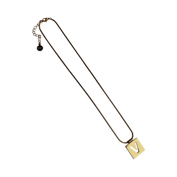 Золотое колье женское с подвеской Majorica Alphabet