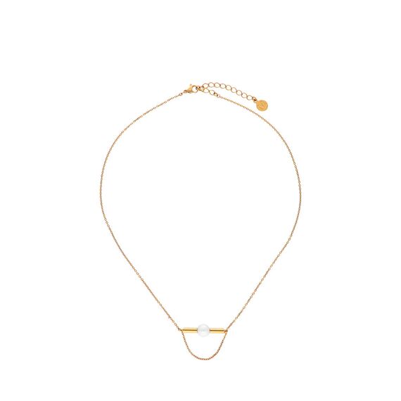 Золотое колье с жемчугом Majorica Lagom