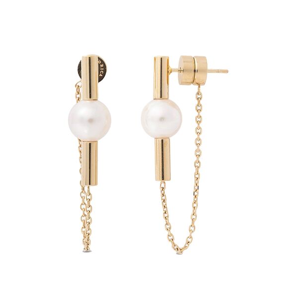 Золотые серьги с жемчугом Majorica Lagom