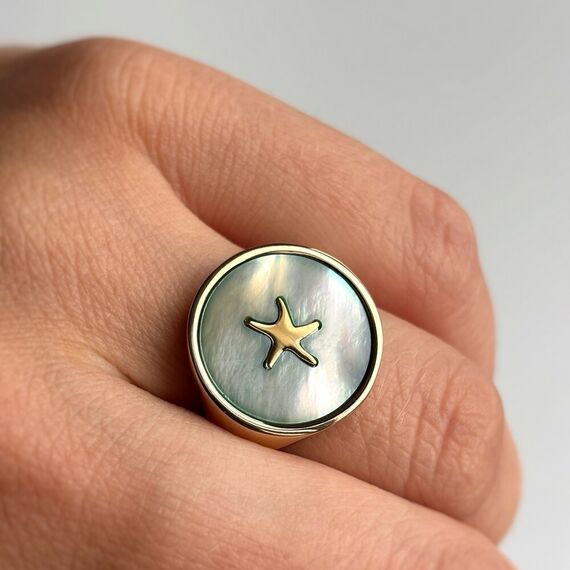 Золотое кольцо женское Majorica Symbols, Размер (мм): 16,5, изображение 5