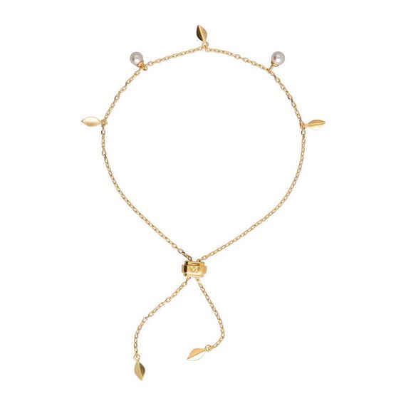 Золотой браслет цепочка с подвесками Majorica Romea