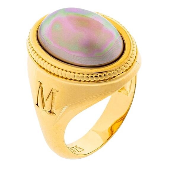 Золотое кольцо женское с жемчугом Majorica Zale