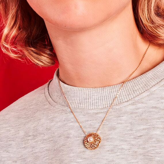 Золотой кулон женский с жемчугом Majorica Etna, изображение 4