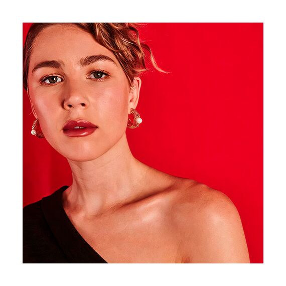 Золотые серьги женские с жемчугом Majorica Etna, изображение 2