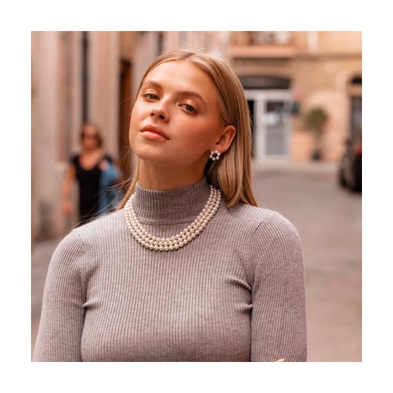 Серебряные серьги женские с жемчугом Majorica Kate, изображение 3